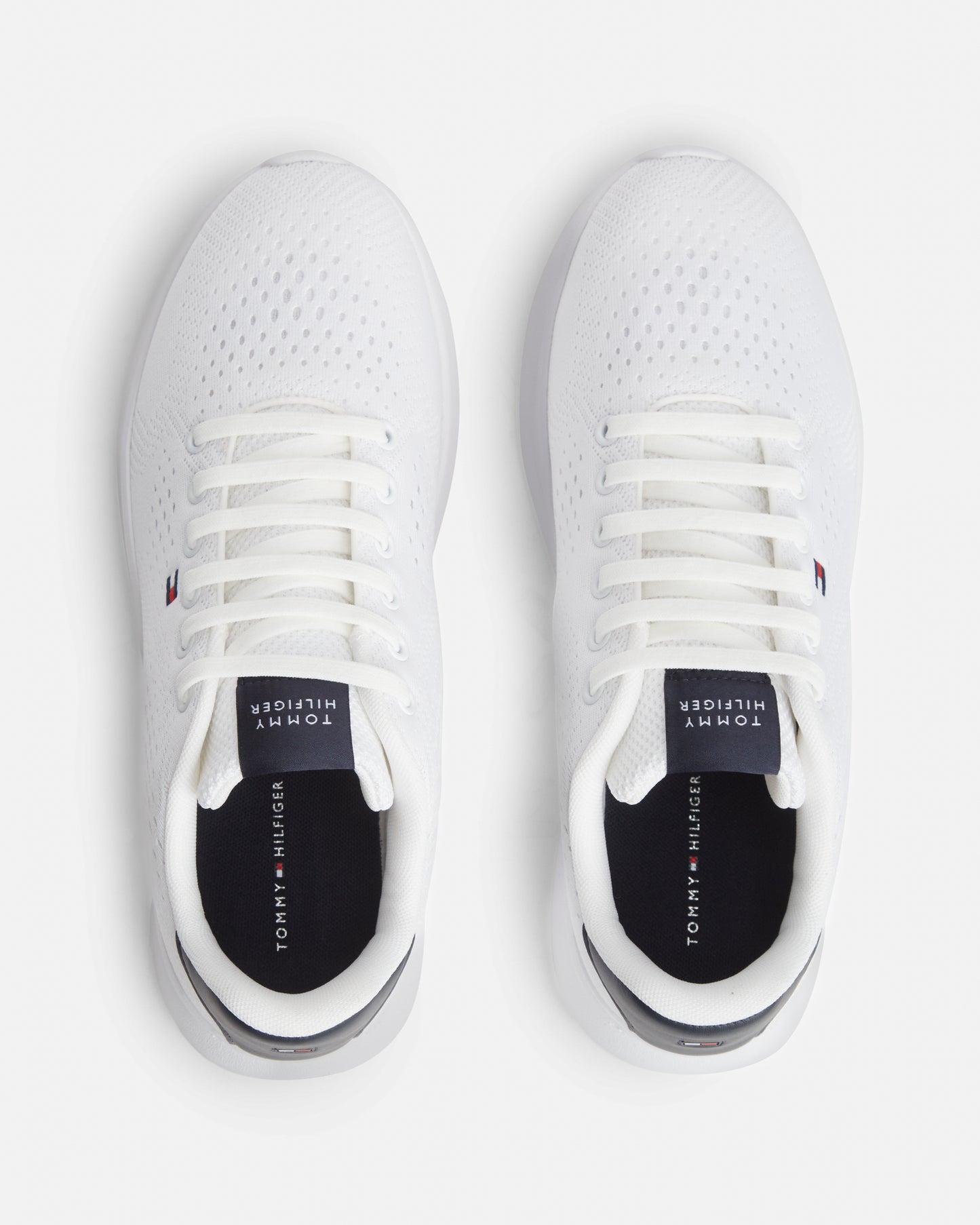 Tommy Hilfiger Lightweight Mens Knit Trainers - White | CHO | Designer Mens Trainers