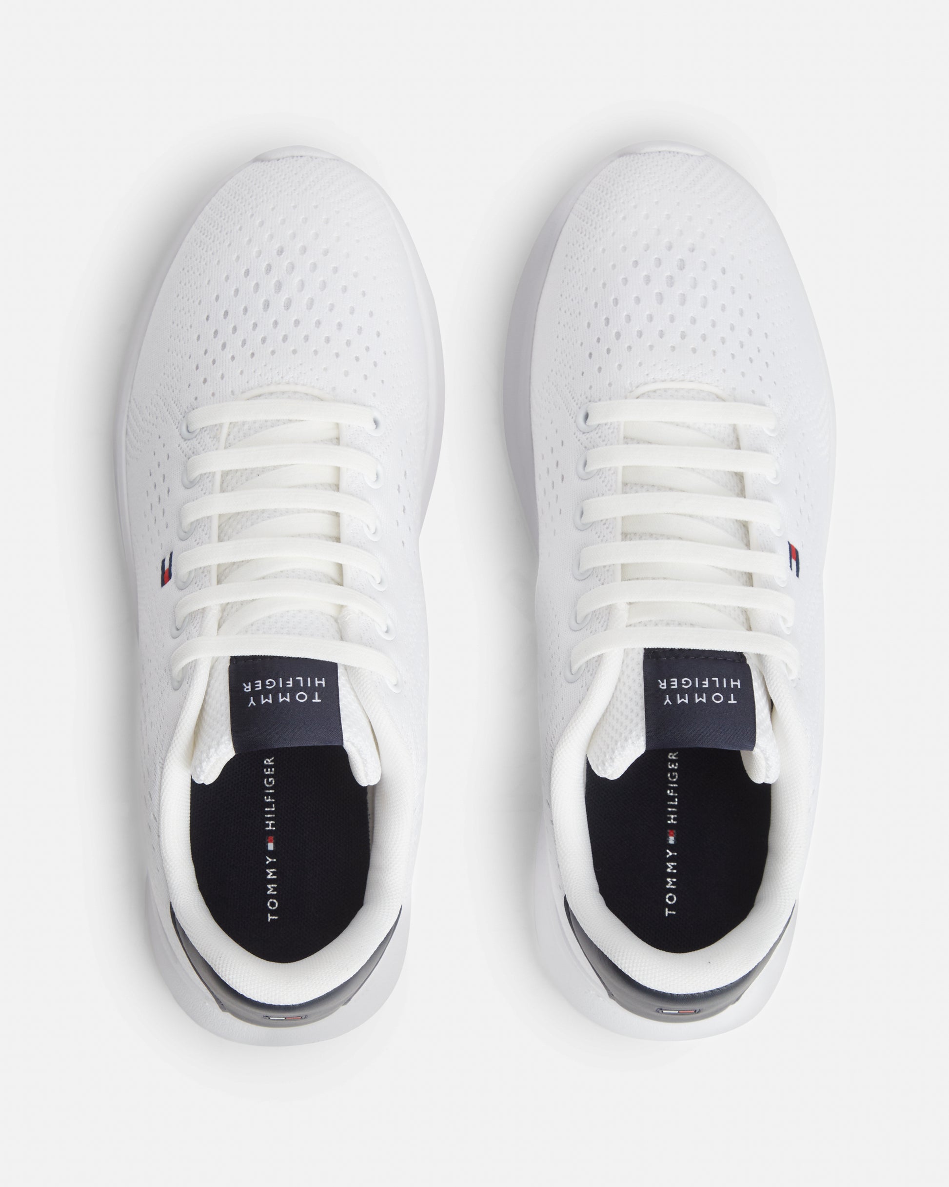 Tommy Hilfiger Lightweight Mens Knit Trainers - White | CHO | Designer Mens Trainers