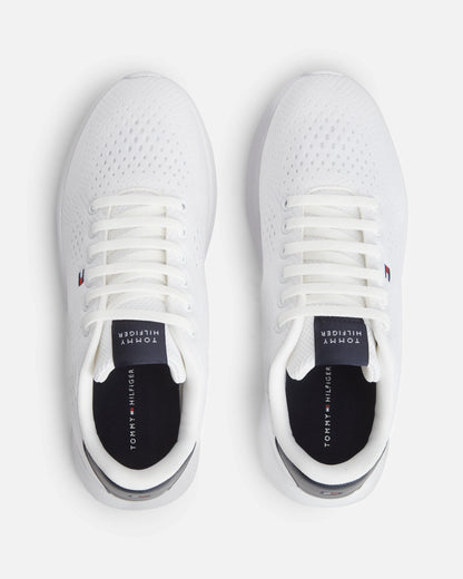 Tommy Hilfiger Lightweight Mens Knit Trainers - White | CHO | Designer Mens Trainers