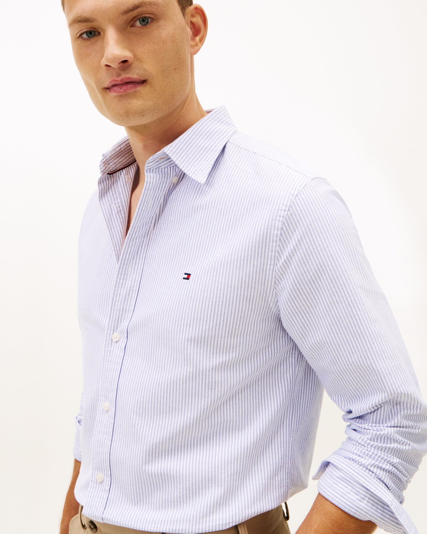 Tommy Hilfiger Heritage Oxford Stripe Mens Shirt - Royal Blue/White