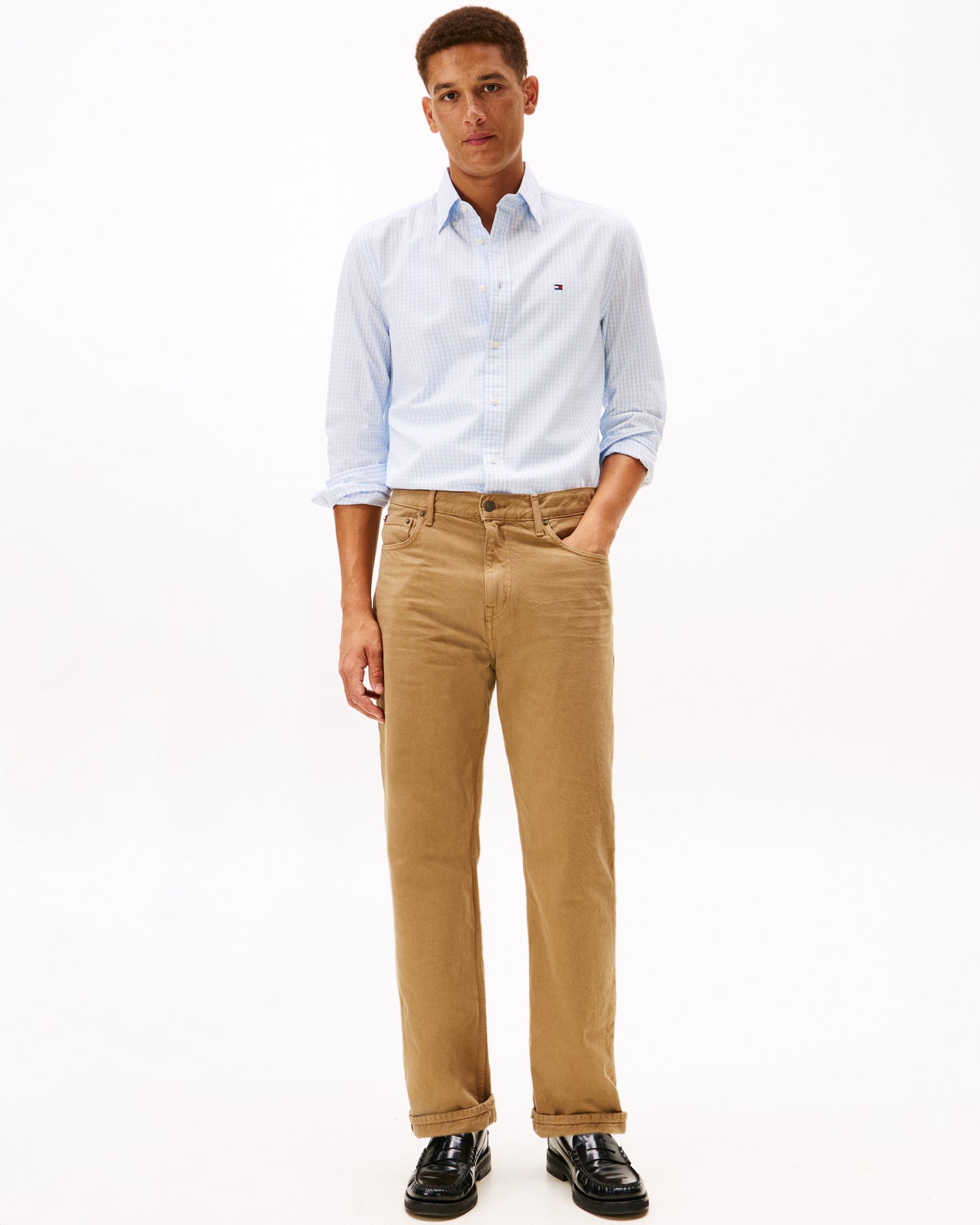 Tommy Hilfiger Flex Poplin Big Gingham Mens Shirt - Sweet Blue/Check