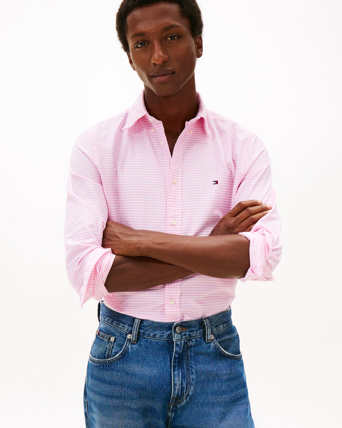 Tommy Hilfiger Heritage Oxford Gingham Mens Shirt - Rose Petal/Check