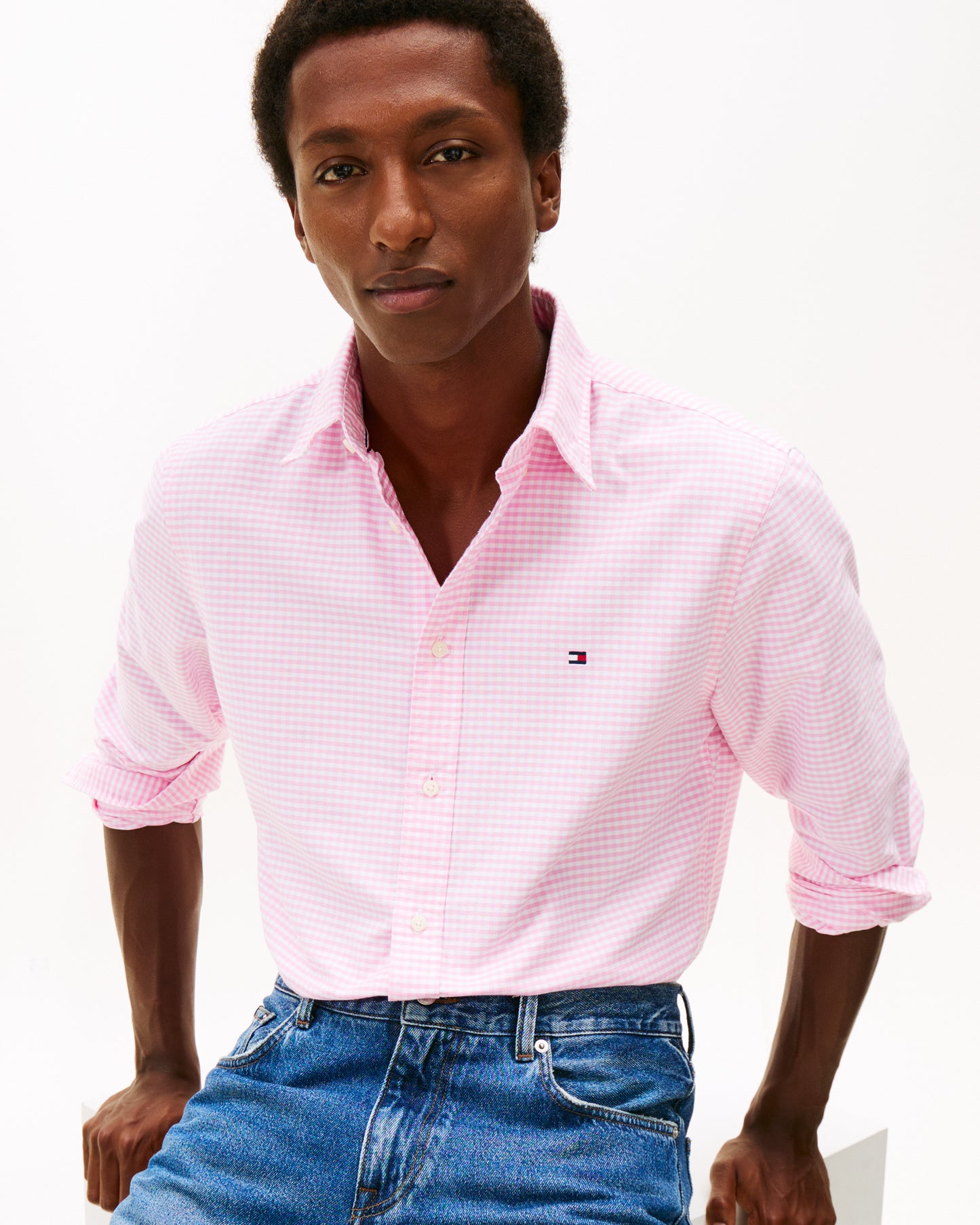 Tommy Hilfiger Heritage Oxford Gingham Mens Shirt - Rose Petal/Check