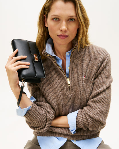 Tommy Hilfiger Heritage Womens Clutch - Black - CHO - Designer Womens Shoulder Bag