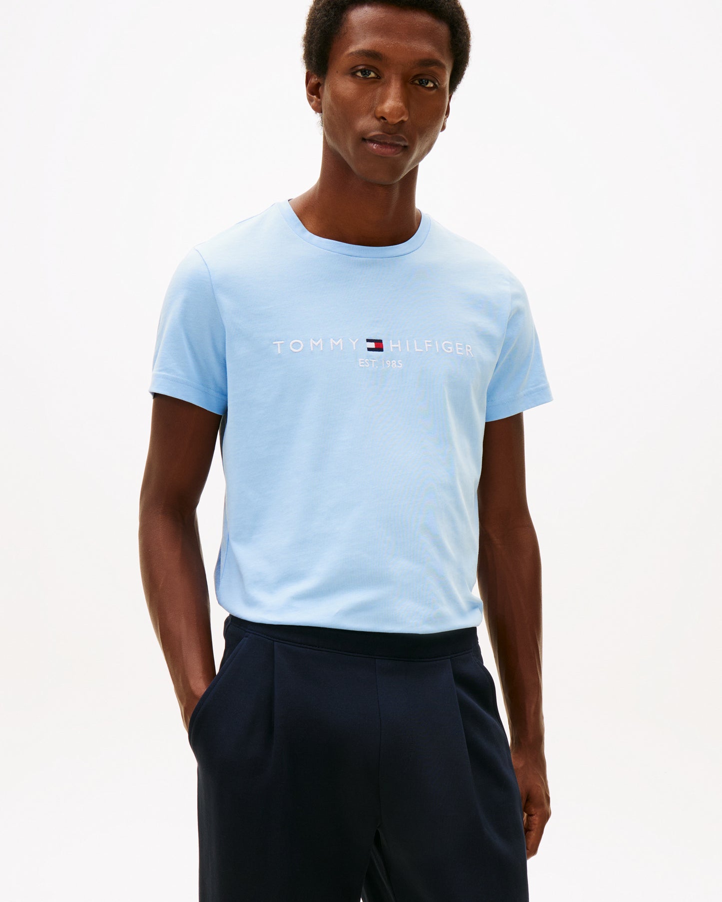 Tommy Hilfiger Tommy Logo Basic Mens T-Shirt - Well Water