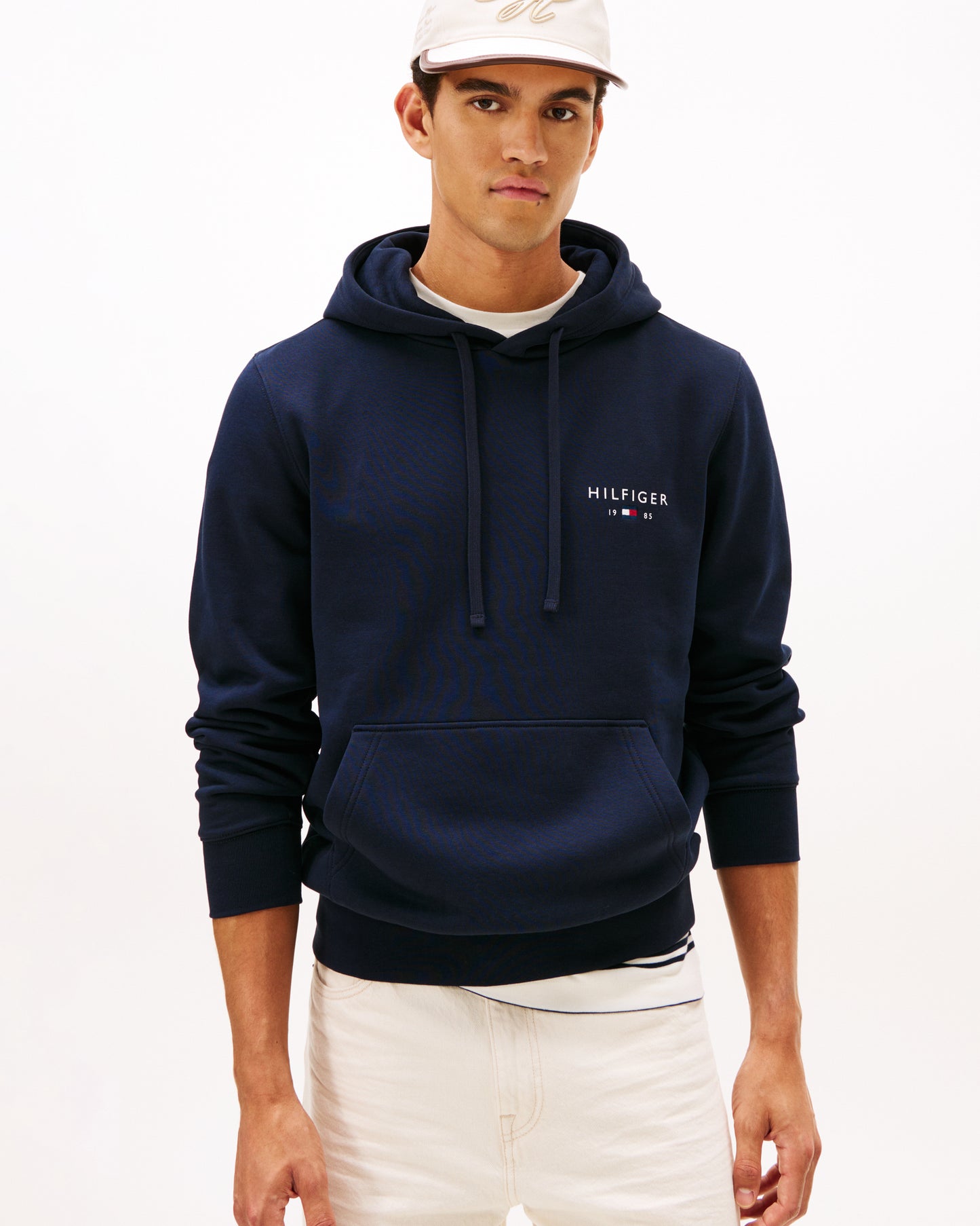 Tommy Hilfiger Brand Love Mens Small Hilfiger Logo Hoodie - Desert Sky