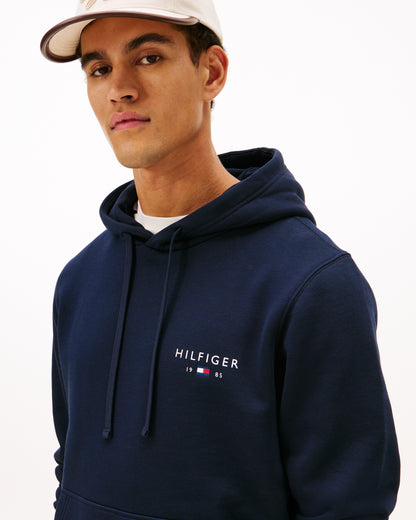 Tommy Hilfiger Brand Love Mens Small Hilfiger Logo Hoodie - Desert Sky