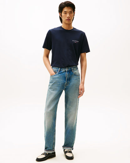 Tommy Hilfiger Brand Love Mens Small Hilfiger Logo T-Shirt - Desert Sky