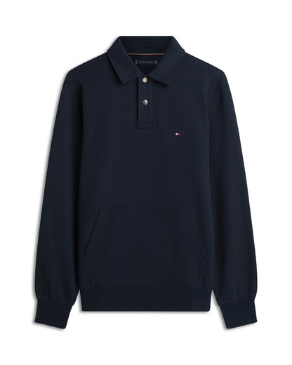 Tommy Hilfiger Essential Terry Mens Polo Snap Sweatshirt - Desert Sky