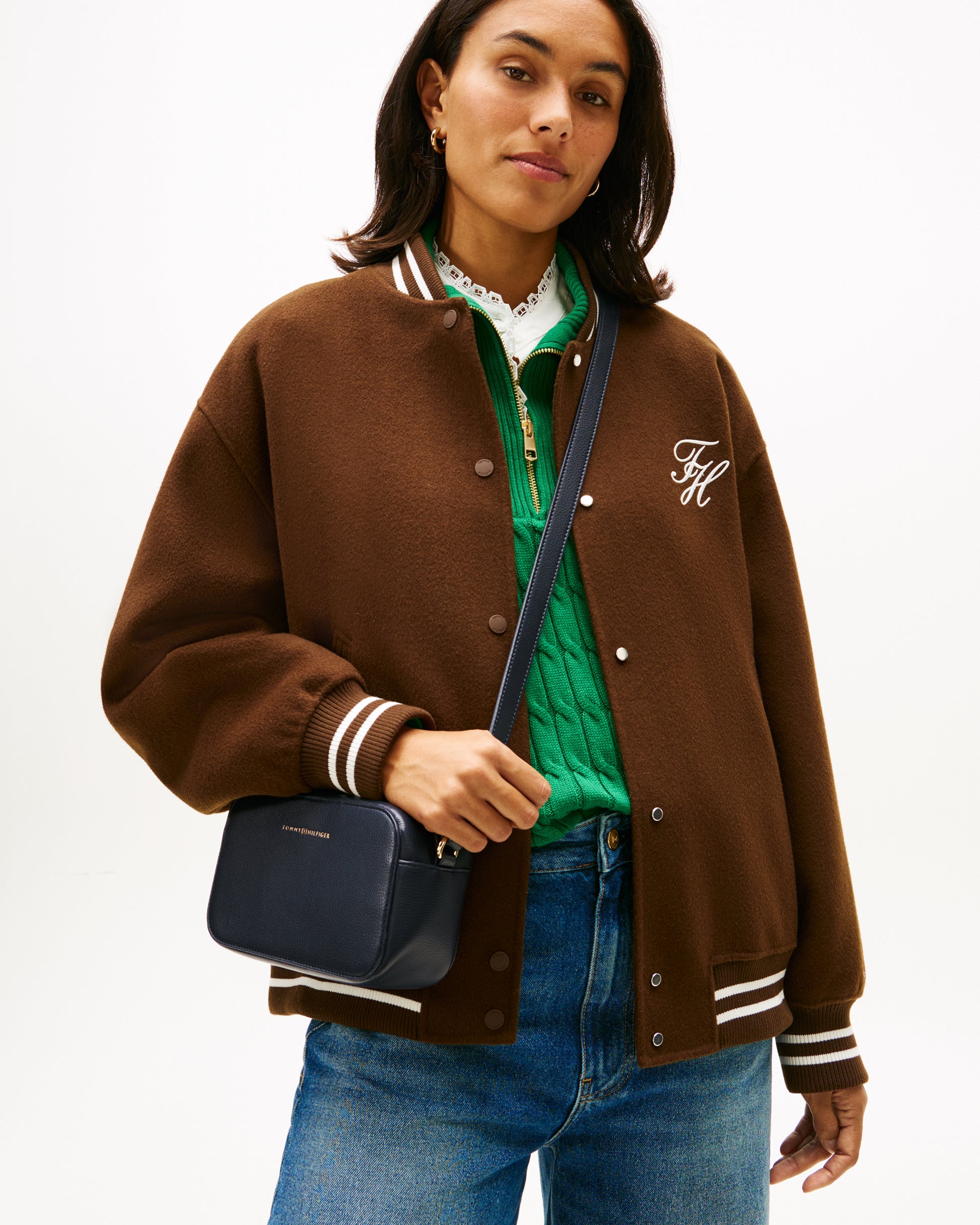 Tommy Hilfiger Logo Womens Camera Bag - Space Blue - CHO - Designer Womens Shoulder Bag