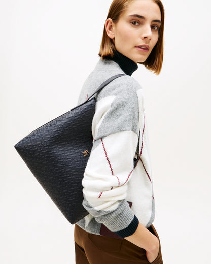 Tommy Hilfiger Icon Womens Shoulder Bag Mono - Space Blue - CHO - Designer Womens Shoulder Bag