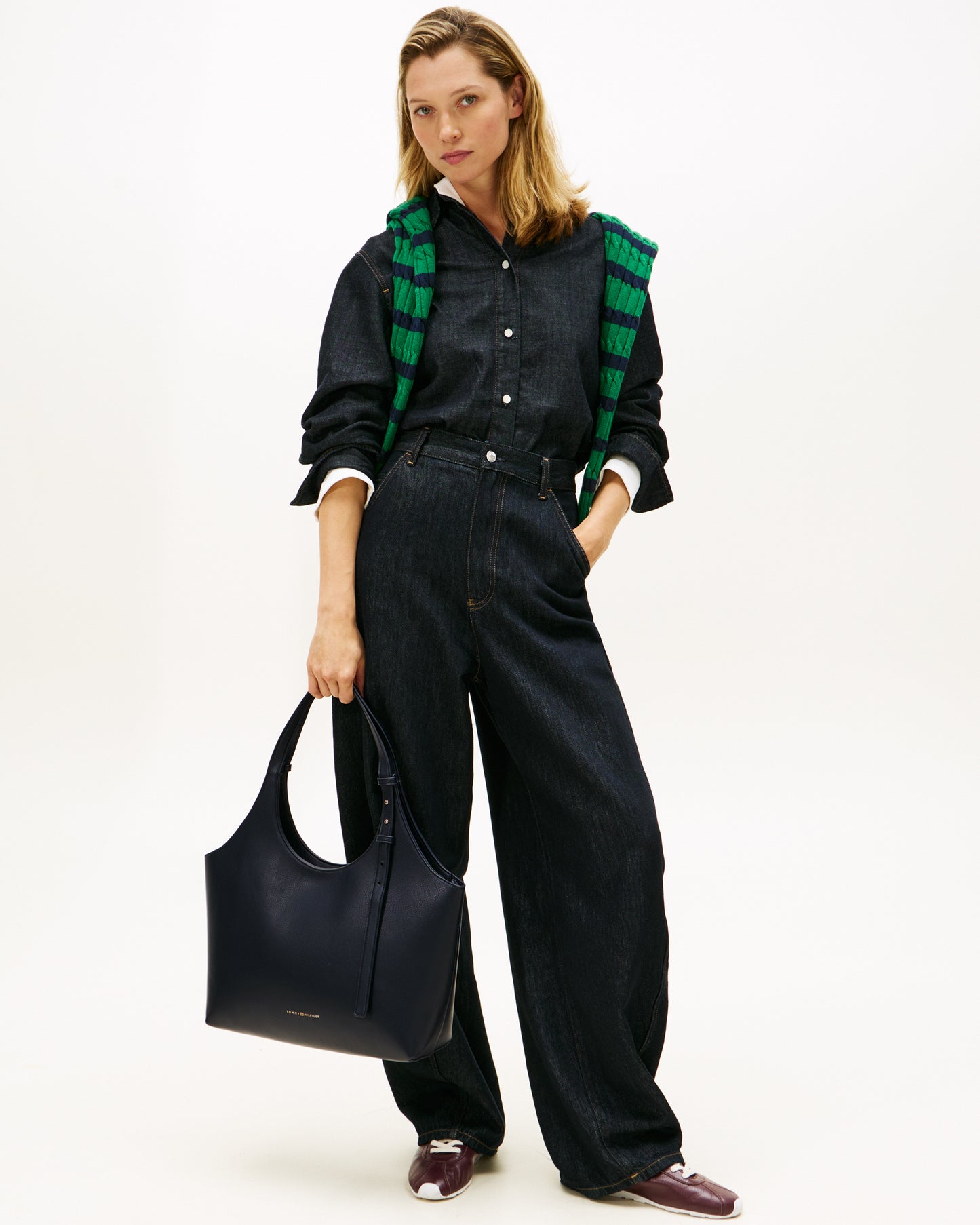 Tommy Hilfiger Logo Womens Tote - Space Blue - CHO - Designer Womens Tote Bag