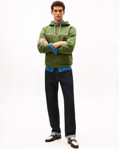 Tommy Hilfiger Tommy Logo Flex Fleece Hoodie - Mountain Pine
