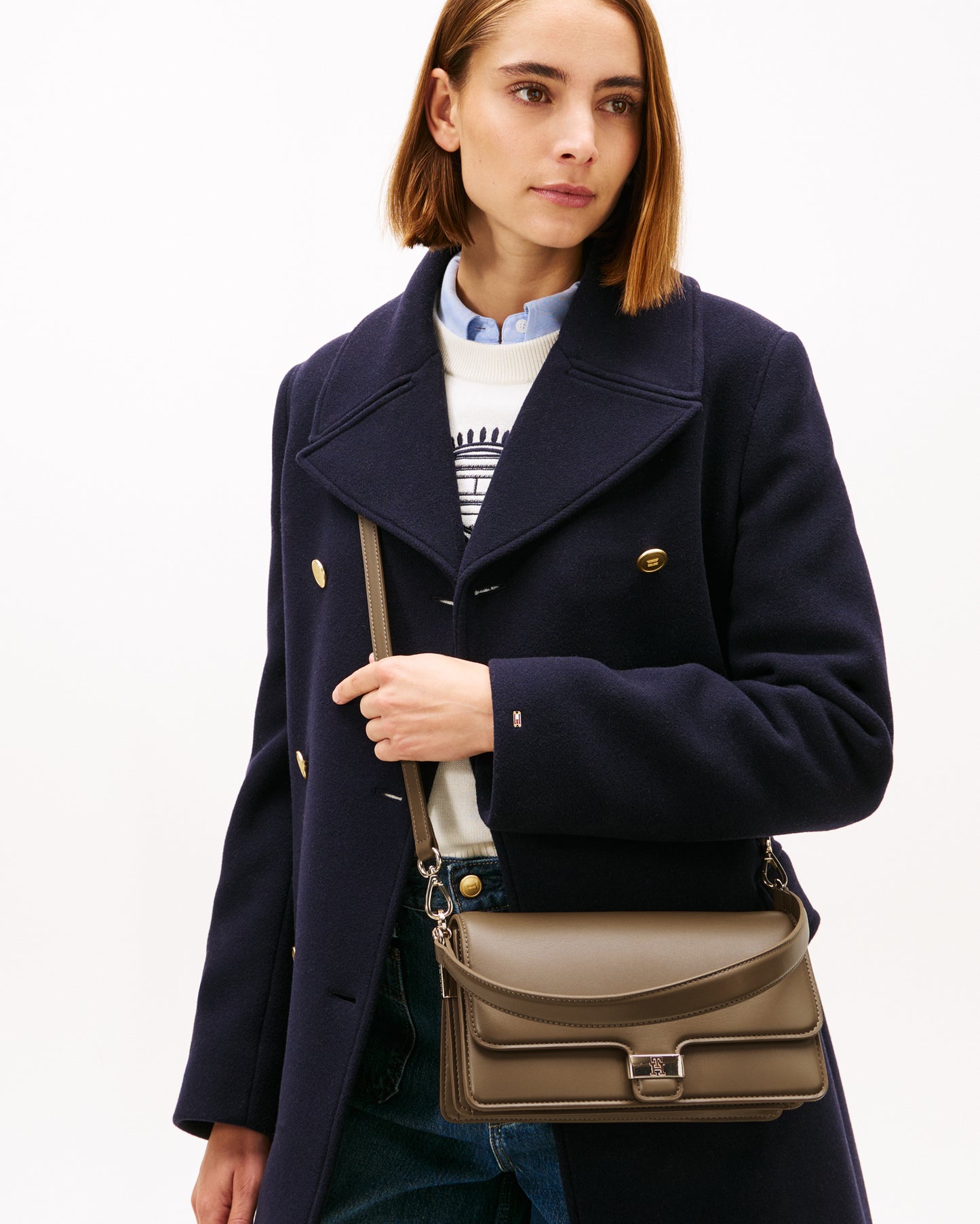 Tommy Hilfiger Heritage Conv Womens Crossover - Nordic Taupe - CHO - Designer Womens Shoulder Bag