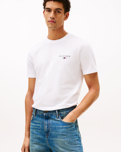 Tommy Hilfiger Brand Love Mens Small Hilfiger Logo T-Shirt - White