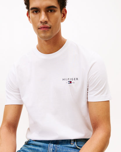Tommy Hilfiger Brand Love Mens Small Hilfiger Logo T-Shirt - White