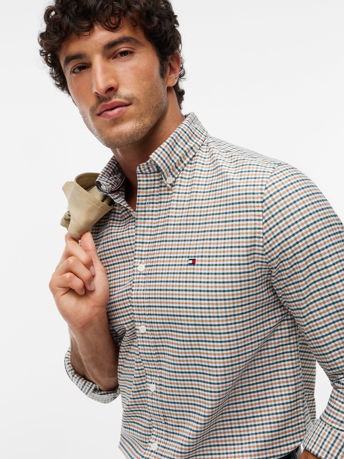 Tommy Hilfiger Heritage Oxford Gingham Mens Regular Fit Shirt - Tawny/Check | CHO | Designer Mens Shirts