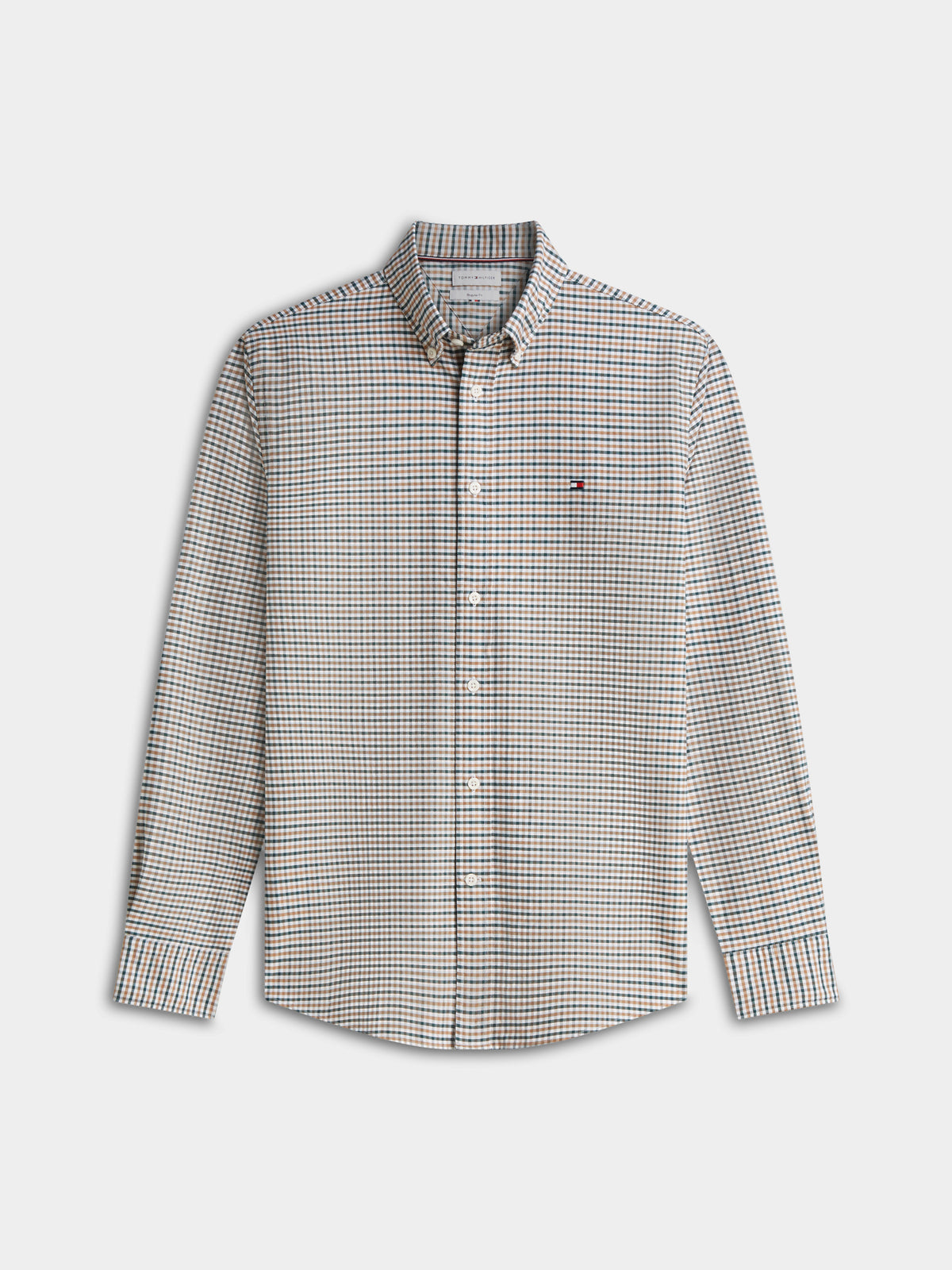 Tommy Hilfiger Heritage Oxford Gingham Mens Regular Fit Shirt - Tawny/Check | CHO | Designer Mens Shirts