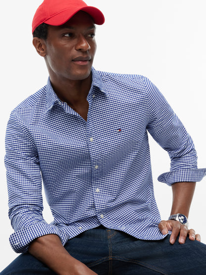 Tommy Hilfiger Heritage Oxford Gingham Mens Regular Fit Shirt - Royal Blue/Check