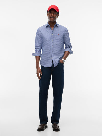 Tommy Hilfiger Heritage Oxford Gingham Mens Regular Fit Shirt - Royal Blue/Check