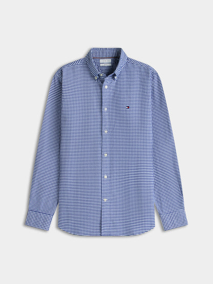 Tommy Hilfiger Heritage Oxford Gingham Mens Regular Fit Shirt - Royal Blue/Check