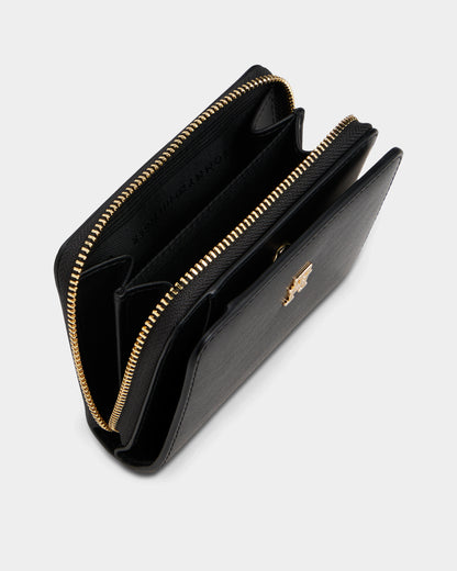 Tommy Hilfiger TH Icon Medium Womens Zip - Around Purse - Black | CHO | Designer Womens Purses