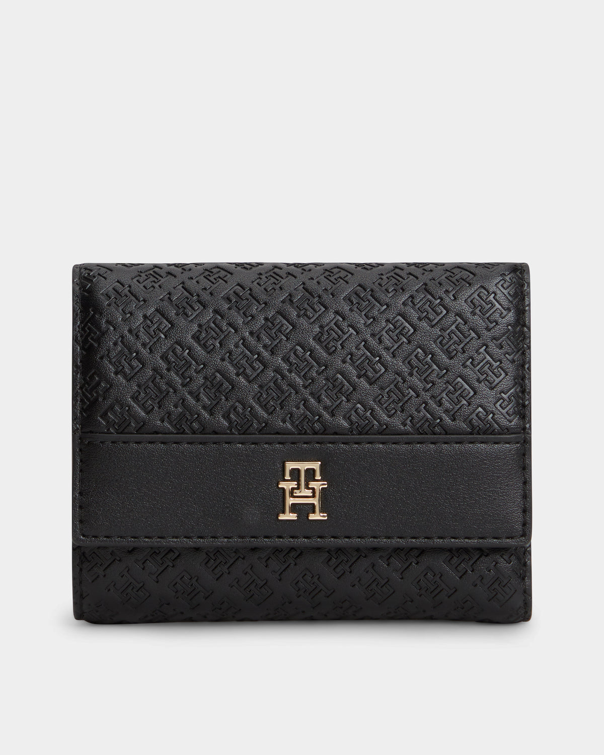 Tommy Hilfiger TH Eternity Trifold Monogram Womens Purse - Black | CHO | Designer Womens Purses