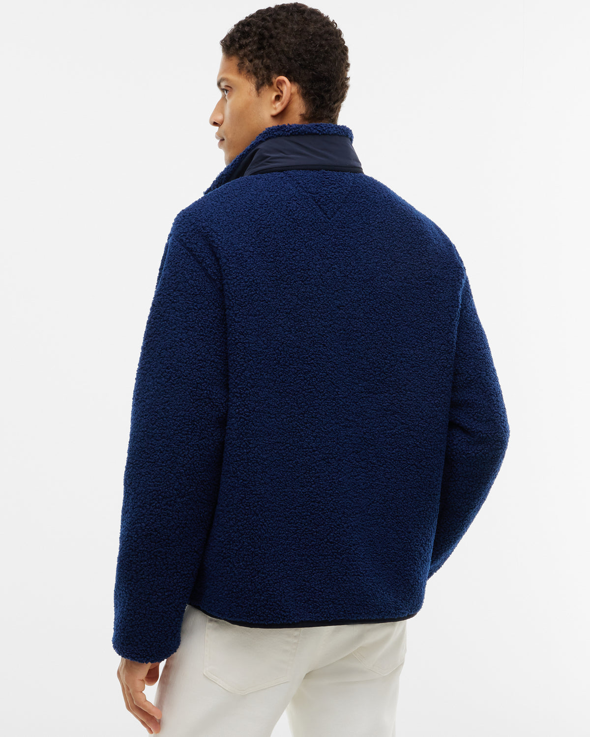 Tommy Hilfiger Sherpa Mens Quarter - Zip Fleece - Carbon Navy | CHO | Designer Mens Fleeces