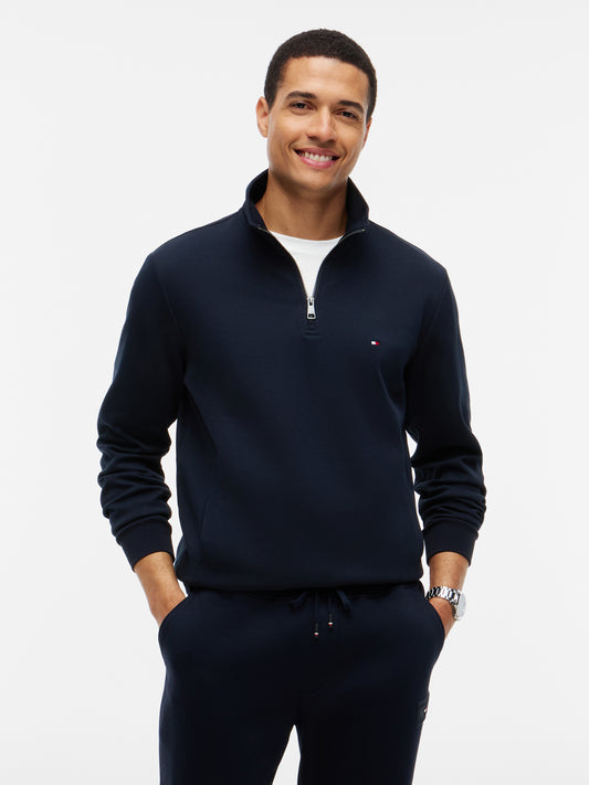 Tommy Hilfiger Essential Intechno Mens Half Zip Sweatshirt - Desert Sky | CHO | Designer Mens Sweatshirts