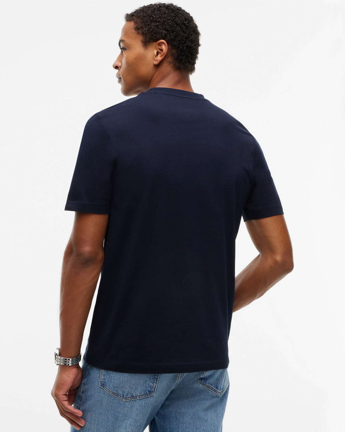 Tommy Hilfiger Brand Love Small Script Mens T - Shirt - Navy Blue | CHO | Designer Mens Logo T - Shirts