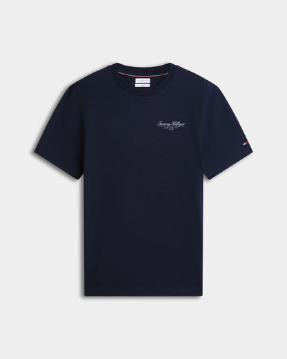 Tommy Hilfiger Brand Love Small Script Mens T - Shirt - Navy Blue | CHO | Designer Mens Logo T - Shirts