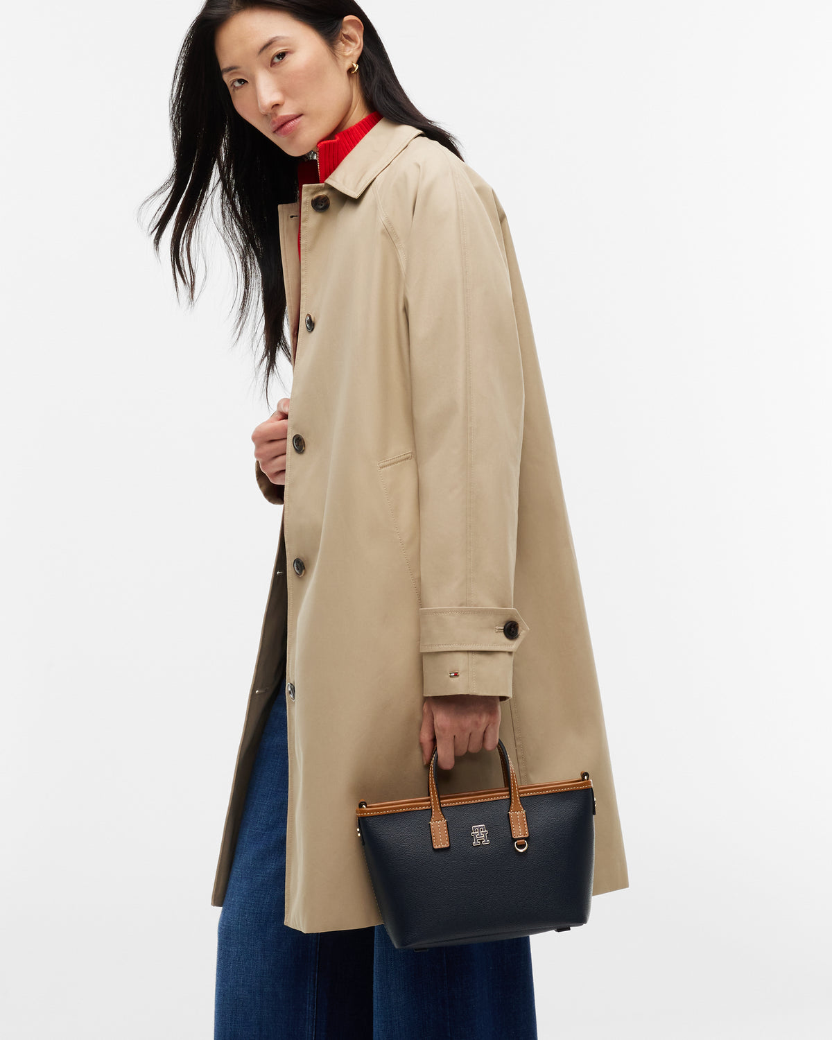 Tommy Hilfiger Monoplay Womens Mini Tote Bag - Space Blue | CHO | Designer Womens Tote Bags