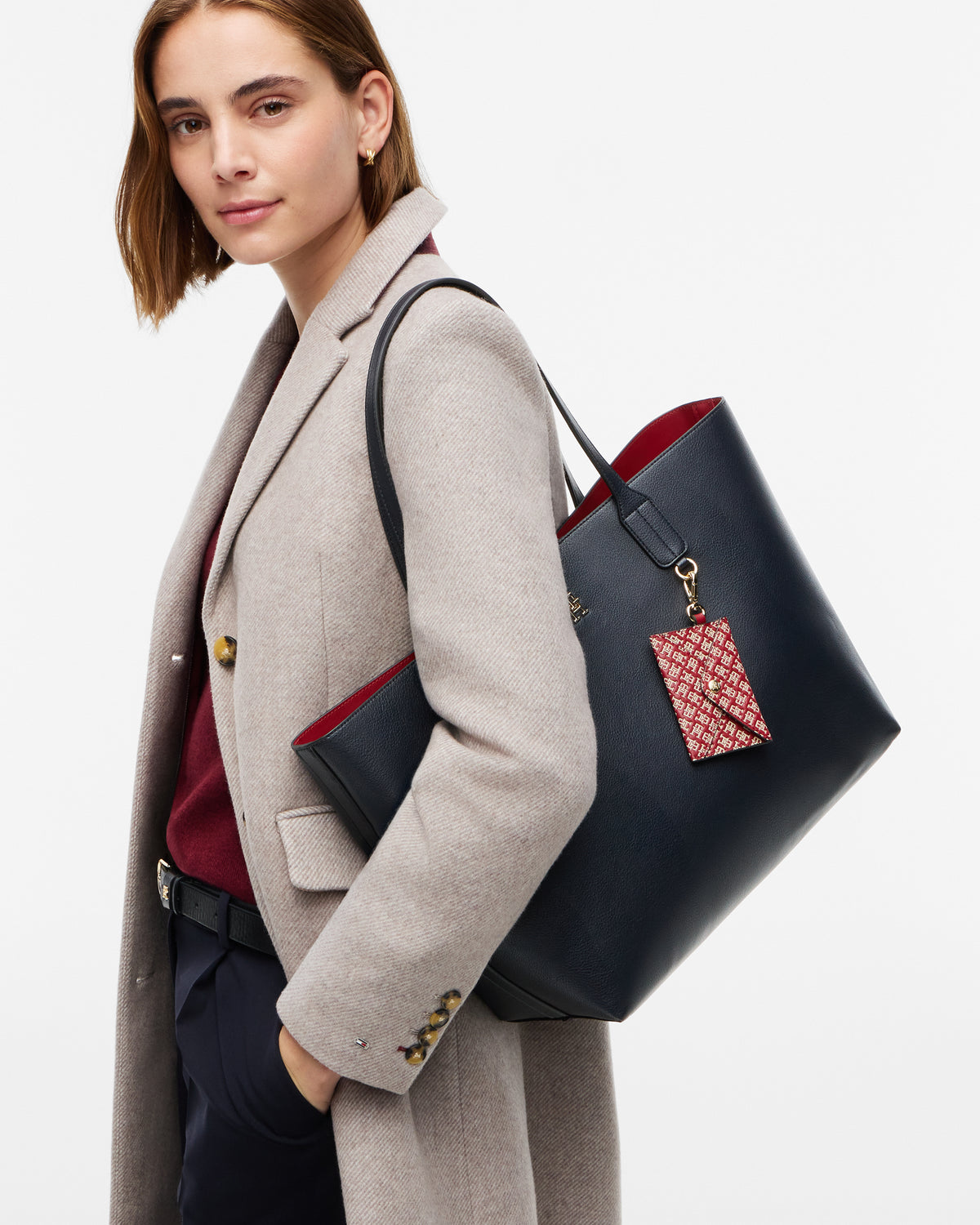 Tommy Hilfiger TH Icon Womens Tote Bag - Space Blue | CHO | Designer Womens Tote Bags