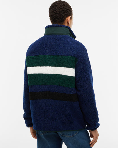 Tommy Hilfiger Sherpa Mens Quarter - Zip Fleece - Nocturnal Green/Carbon Navy | CHO | Designer Mens Fleeces