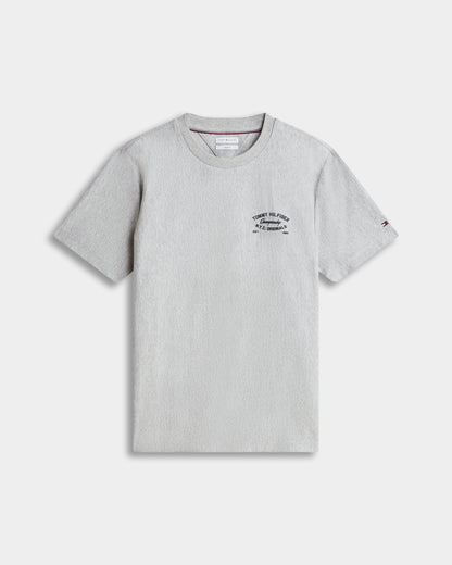Tommy Hilfiger Graphic Mens Crew Neck T - Shirt - Light Grey Heather | CHO | Designer Mens Graphic T - Shirts
