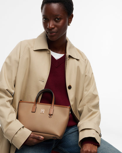 Tommy Hilfiger Monoplay Womens Mini Tote Bag - Safari Canvas | CHO | Designer Womens Tote Bags