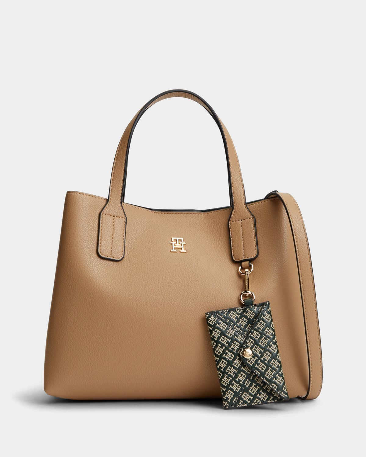 Tommy Hilfiger TH Icon Womens Mini Tote Bag - Safari Canvas | CHO | Designer Womens Tote Bags