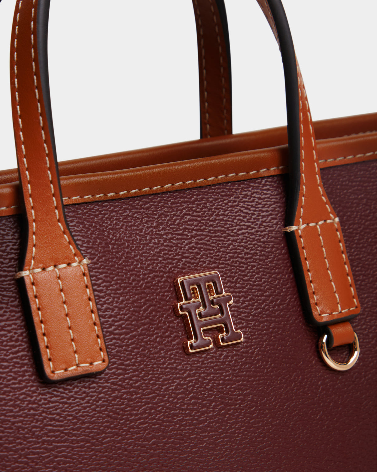 Tommy Hilfiger Monoplay Womens Mini Tote Bag - Oxblood | CHO | Designer Womens Tote Bags