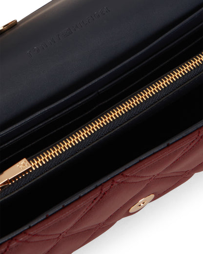 Tommy Hilfiger Quilted Womens Chain Wallet - Oxblood | CHO | Designer Womens Purses