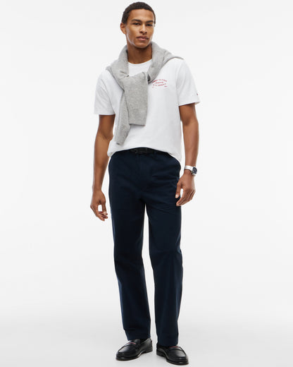 Tommy Hilfiger Graphic Mens Crew Neck T - Shirt - White | CHO | Designer Mens Graphic T - Shirts