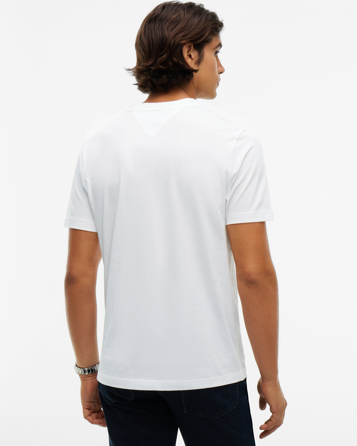 Tommy Hilfiger Brand Love Small Script Mens T - Shirt - White | CHO | Designer Mens Logo T - Shirts