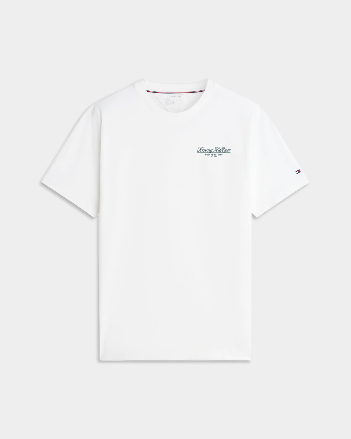 Tommy Hilfiger Brand Love Small Script Mens T - Shirt - White | CHO | Designer Mens Logo T - Shirts