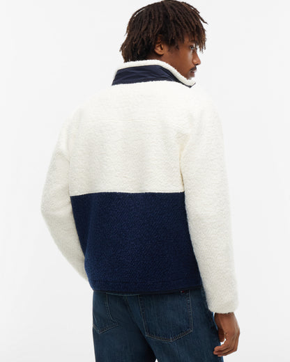 Tommy Hilfiger Wool Teddy Mens Full Zip Fleece - Ivory Petal | CHO | Designer Mens Fleeces