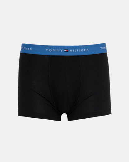 Tommy Hilfiger 3-Pack Logo Waistband Mens Trunks in Blue