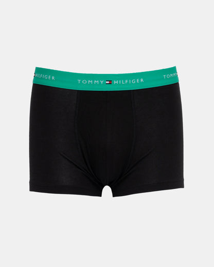 Tommy Hilfiger 3-Pack Logo Waistband Mens Trunks in Green