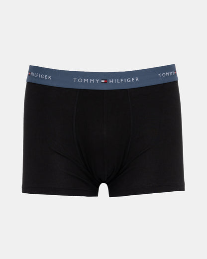 Tommy Hilfiger 3-Pack Logo Waistband Mens Trunks in Blue