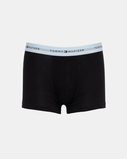 Tommy Hilfiger 3-Pack Logo Waistband Mens Trunks in Light Blue