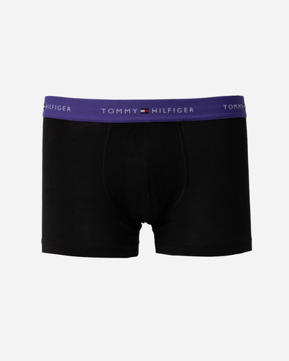Tommy Hilfiger 3 Pack Mens Colour Waistband Trunks - B-Wine/Blue/Purple