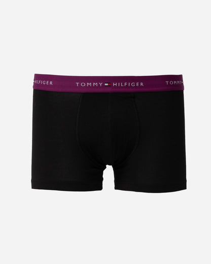 Tommy Hilfiger 3 Pack Mens Colour Waistband Trunks - B-Wine/Blue/Purple