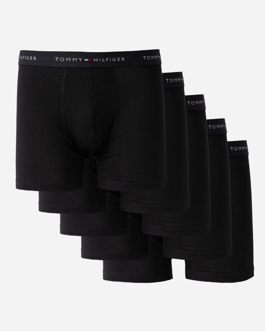 Tommy Hilfiger 5-Pack Logo Waistband Mens Boxer Briefs in Black